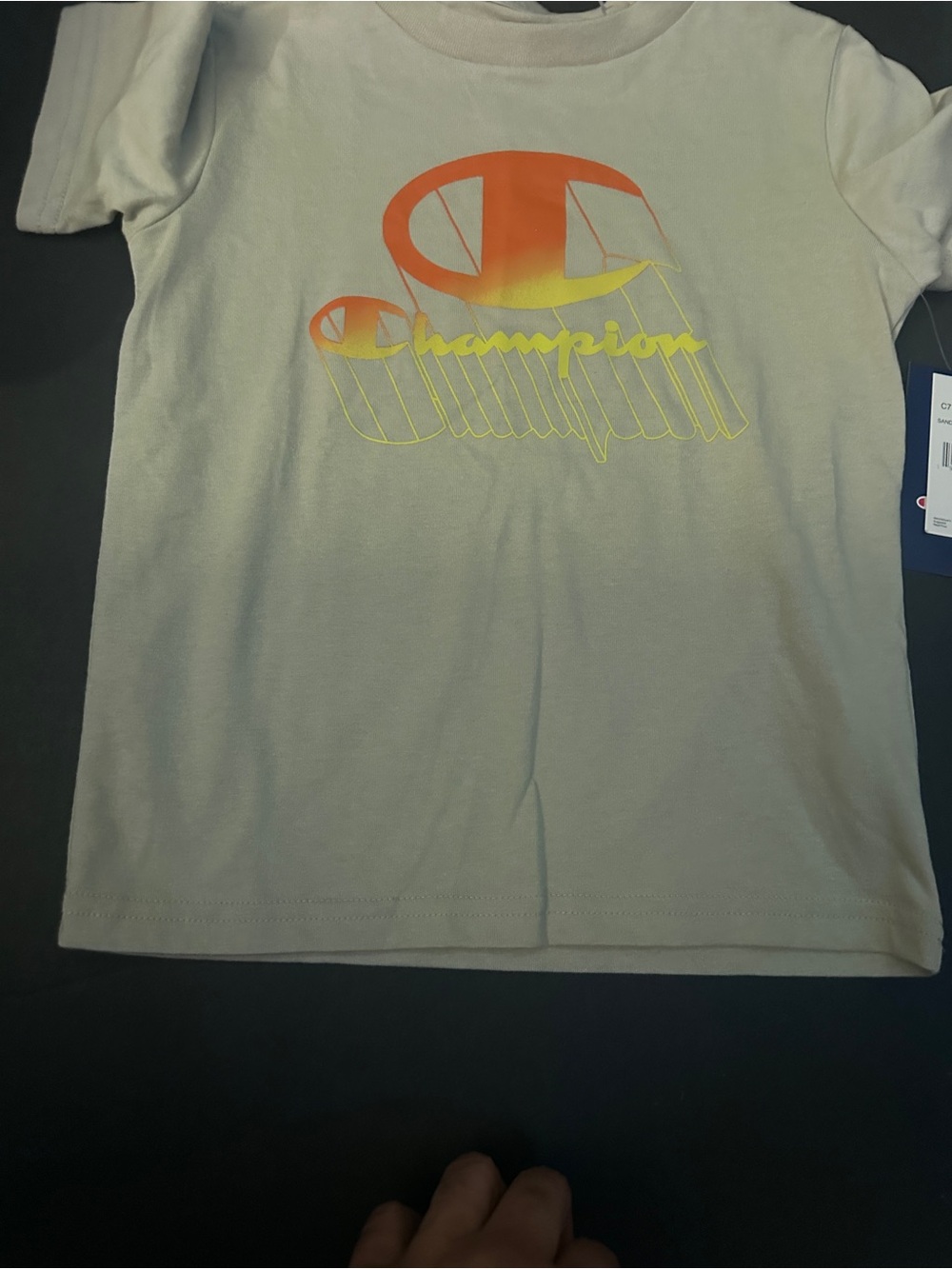 Champion Short Sleeve Crew T-Shirt in Light Cream